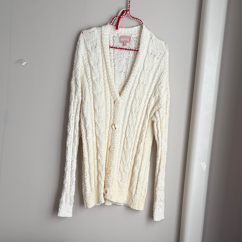 Show Me Your MuMu Ivory Knit Cardigan